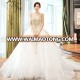 Luxury sequined embroidery appliqued cap sleeve wedding dresses